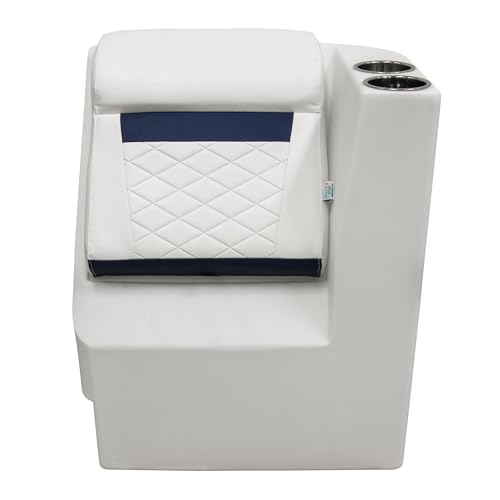 Wise DLX Series Pontoon Right Radius Lean Back Recliner - White/Mariner Blue DLX1305R-1904