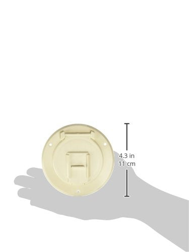 Round Electrical Cable Hatch RV Designer B122, Basic, Replaceable Lid, 4.3 inch Diameter, Colonial White