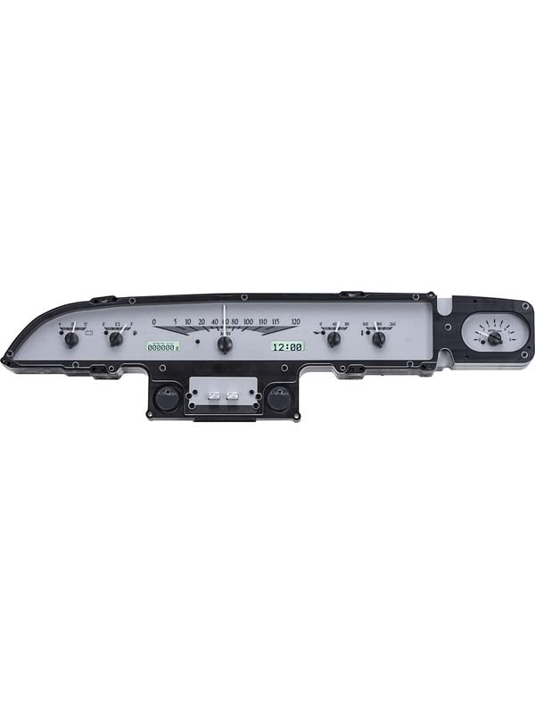 Dakota Digital VHX-60F-GAL-S-W Analog Dash Gauge System with Ford 1960 Galaxie, Mercury Monterey and Meteor 600 Silver Alloy Style White Backlighting Compatible