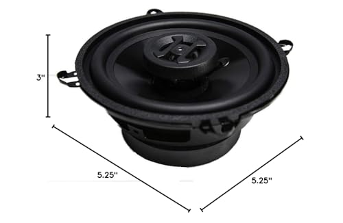 Zeus Hifonics ZS-525CX 200 Watt 5.25 Inch 2 Way 4 Ohm Car Audio Coaxial Speakers, Pair, Black