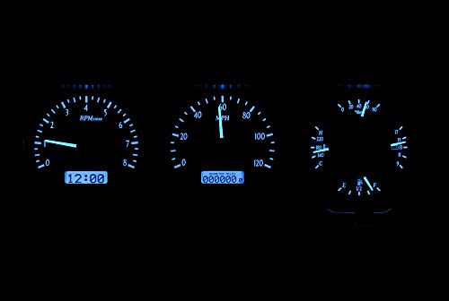 Dakota Digital VHX System Compatible with 1986-91 Jeep Wagoneer/J-Trucks Black Alloy Style Face w/Blue Display