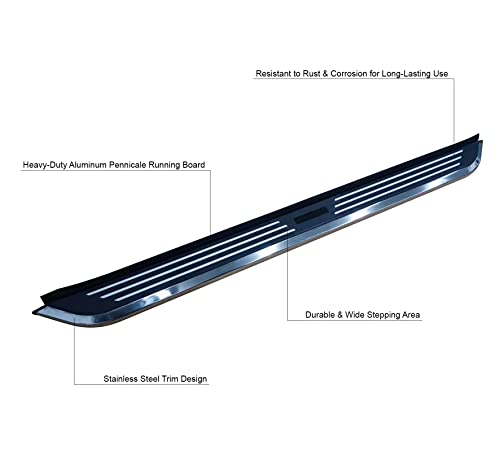 Running Boards PINNACLE-Black & Silver-2019-2021 Hyundai Santa Fe