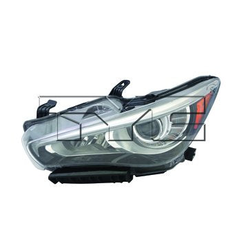Left TYC Headlight Assembly Compatible with 2014-2017 Infiniti Q50