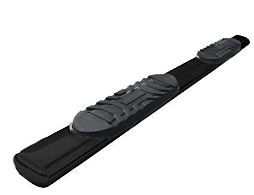TrailFX Nerf Bar Fits Super Crew Ford F-150 2015-2026 Straight 5 Inch Oval Black Powder Coated Steel Side Steps with Slip-Resistant Step Pads Rocker Panel Mount Set of 2 Running Boards TrailFX A7042B