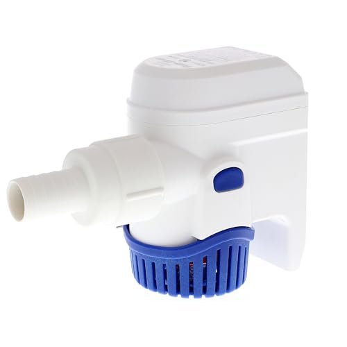 Automatic Rule-Mate Submersible Bilge Pumps 12V RM800B- 800GPH with Auto Sense Intelligence - Thermal Cut-Off & Backflow Prevention - Compact Design for Boats - Easy Install Threaded Discharge