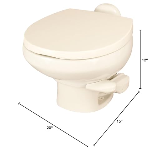 Thetford Aqua-Magic II Style RV Toilet, Low, Bone, 42063,12.1"x20"x15"
