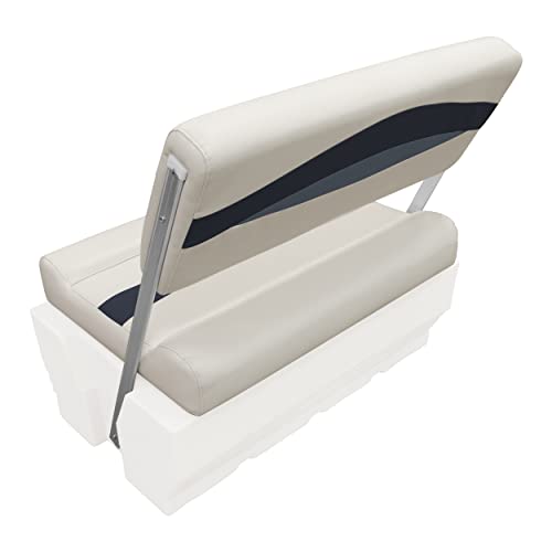 Wise Premier Series BM1152-986 Pontoon Flip-Flop Seat Cushion Set, Platinum/Spectra Navy/Cobalt
