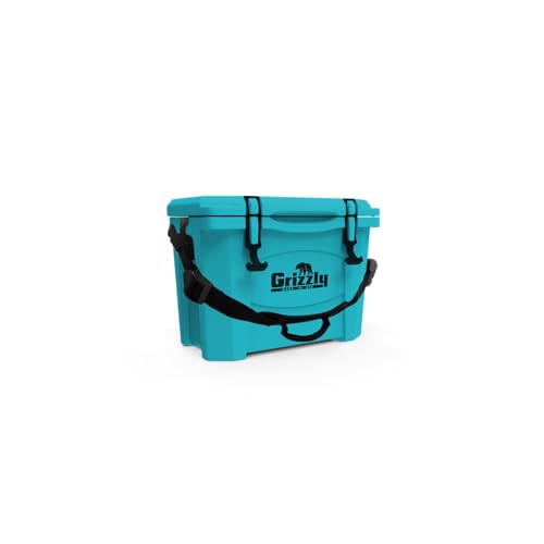 15 Cooler Grizzly | 15 qt Ice Chest Durable Rotomolded Insulated | Made in USA | Warranty for Life | For Beach Boat Camping Fishing Hunting | G15 | Teal
