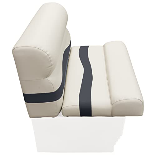 Wise Premier Series BM1144-986 Pontoon 36" Bench Seat Cushion Set, Platinum/Spectra Navy/Cobalt