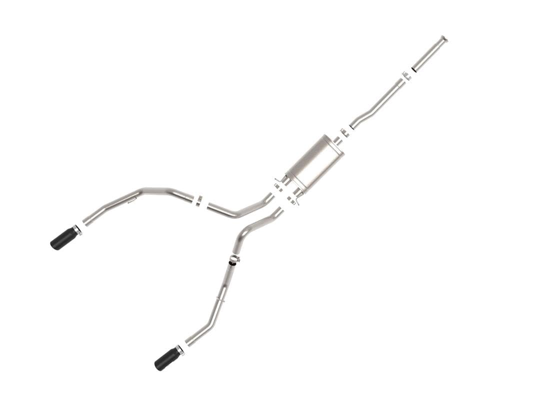 Apollo GT Series aFe POWER 49-44135-B 3" Cat-Back Exhaust System, Dual Black Tip, Stainless Steel, fits GM Trucks