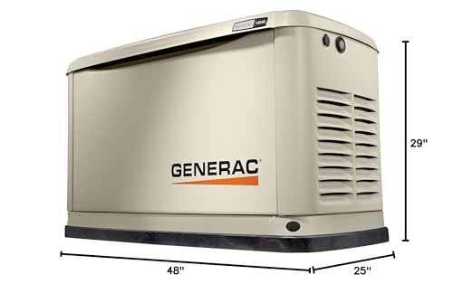 Generac 14kW Guardian Home Standby Generator with 200 Amp Transfer Switch - Automatic Whole House Backup Power for Storms, Emergencies, and Outages, WiFi Enabled, Runs on Natural Gas or Liquid Propane