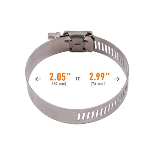 MMCLAMP-WG-76HT Mishimoto High-Torque Worm Gear Clamp, 2.05"-2.99" (52mm-76mm), Pack of 2