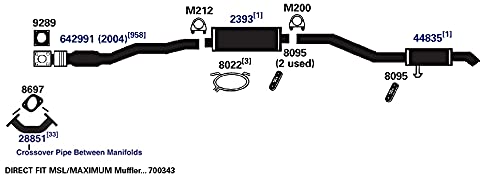 Exhaust Muffler AP Exhaust Products 2393