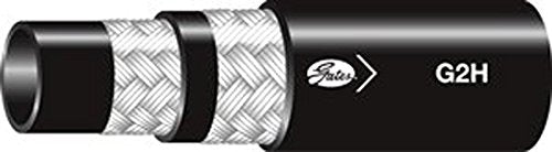 Gates Synthetic Rubber 172-1020-1620 Global High-Temp 2-Wire Braid Hose, Type AT, 120' Length, 10.25" ID, 1650 Working PSI, 40°F to +275°F Temperature Range