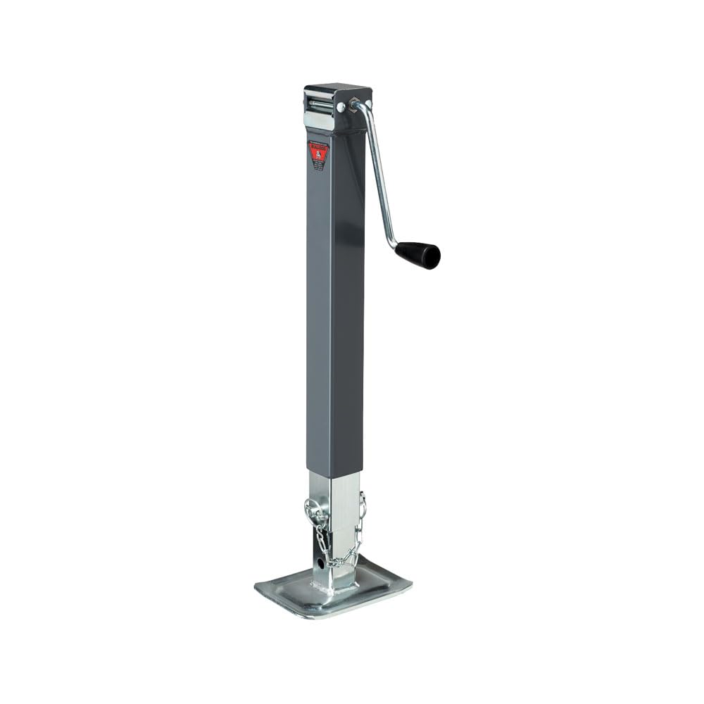 190754 Bulldog Square Trailer Jack, No Mount, 8,000 lbs. Support Capacity, Sidewind, Weld-On, 15 Inch Travel