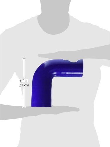 HPS Silicone High Temperature HTSER90-250-275-BLUE 4-ply Reinforced 90 degree Elbow Reducer Coupler Hose, 55 PSI Maximum Pressure, 4" Leg Length on each side, 2-1/2" > 2-3/4" ID, Blue