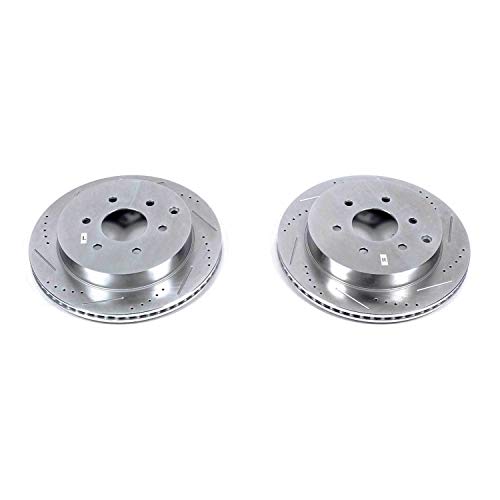 Power Stop Rear JBR1553XPR Drilled & Slotted Evolution Rotor Pair For INFINITI QX56 2011-2013, INFINITI QX80 2014-2024, Nissan Armada 2017-2024 [Model Specific]