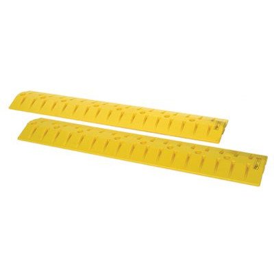 Plastic Speed Bump Cable Protector, 9' Length, Yellow - 1793
