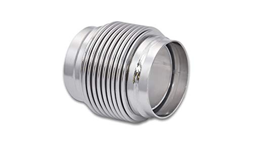 Exhaust Bellows Assembly Vibrant Performance 69683, Directional Flow Solid Liner, 2.25 in. diameter inlet, 2.25 in. diameter outlet, 3.00 in. Long, 321 Stainless Steel, Electropolished, each