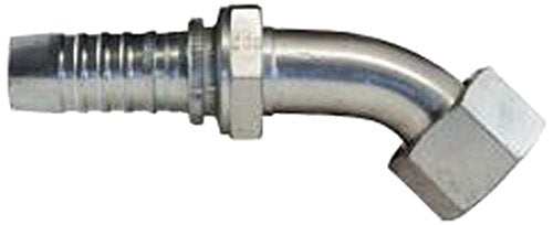 GlobalSpiral Couplings Gates 12GS-16FFORX45SXBULK, Female Flat-Face O-Ring Swivel, Zinc Plated Carbon Steel, 5.39", 45° Bent Tube, 3/4" ID (Pack of 40)