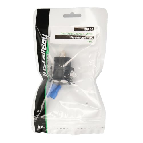 Dual USB Charger Install Bay - 4.2 Amp Flush Mount - White - Retail Pack
