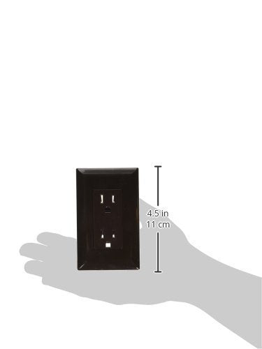 AC Self-Contained RV Designer Dual Outlet with Cover Plate S815 - 15 Amp 125 VAC Power Outlet Receptacle for RVs & Motorhomes - Brown - Safe & Simple Design - Dual Slots - OEM Use