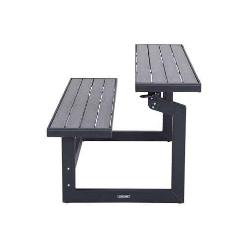 60253 LIFETIME Outdoor Convertible Bench, 55 Inch, Harbor Gray