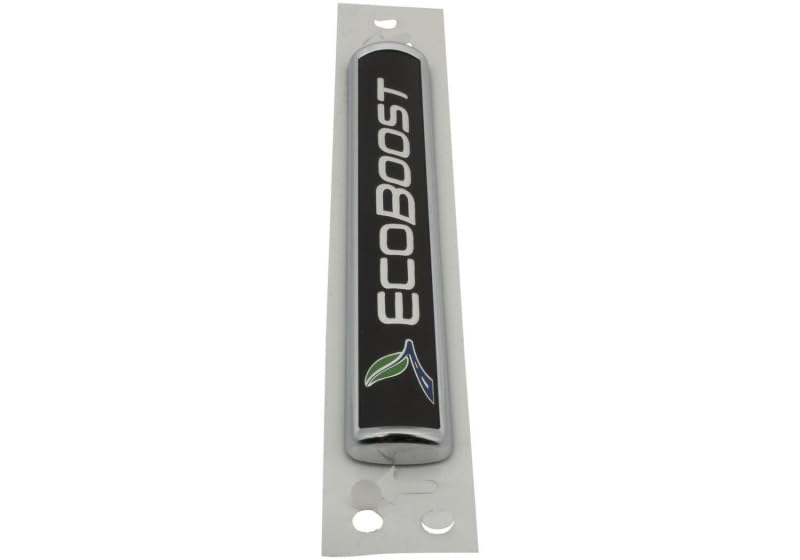 EcoBoost Ford Racing Black/Silver Emblem 3-1/2in x 9/16in - Set of 2