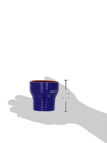 HPS HTSR-200-275-BLUE High Temperature 4-ply Reinforced Silicone Reducer Coupler Hose, 80 PSI Maximum Pressure, 3" Length, 2" > 2-3/4" ID, Blue