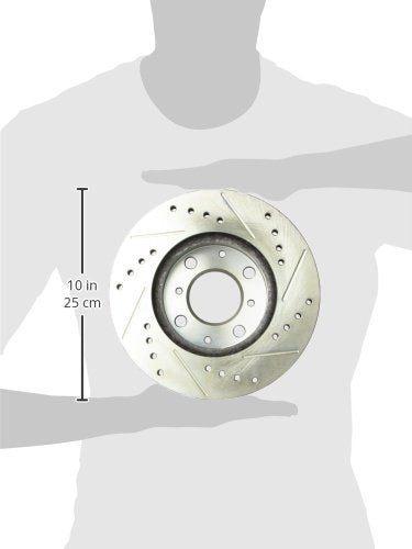 Power Stop Front JBR304XPR Drilled & Slotted Rotor Pair For Honda CRX 1988-1991, Honda Civic 1988-1991 [Model Specific]