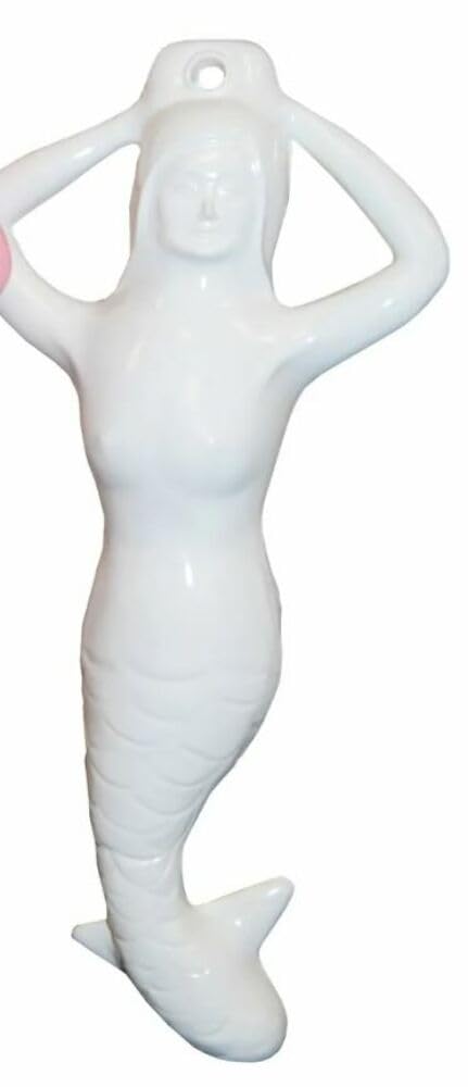 Mermaid Fender Taylor Made 5" x 22" for Boats, Flexible Vinyl Construction, Easy Inflate Rubber Football Valve, Protection from Docking Damage, White - 34444