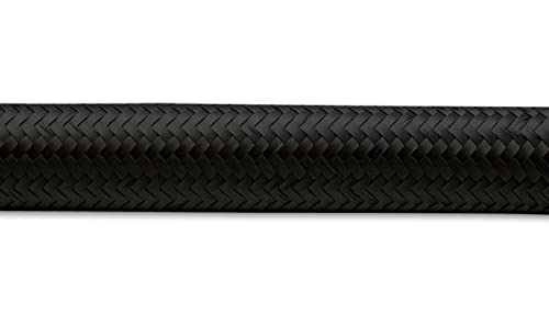 Nylon Braided Flex Hose Vibrant Performance 11983 (20ft Roll of Black ; AN Size: -16; Hose ID 0.89")