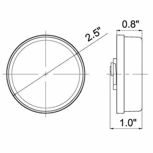 Heise Metra Trailer Marker/Clearance Light - 2.5 Inch Round White