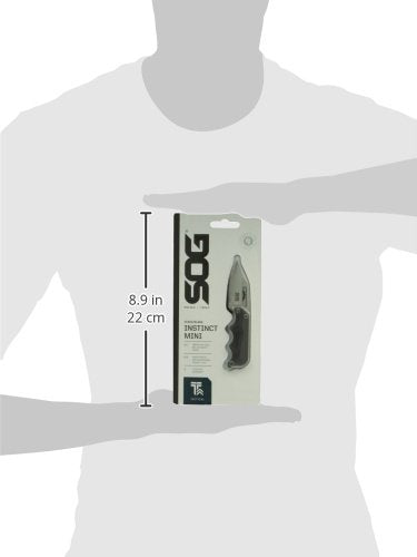 SOG Mini Instinct Small Fixed Blade Knife- 8.75 Inch x 1 Inch x 4 Inch Full Tang Adjustable Clip Belt or Boot Knife with Tactical Knife Sheath and Neck Knife Lanyard (NB1002-CP)
