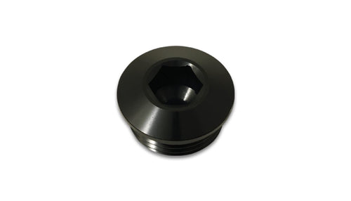 Power Vibrant 10994 Fitting, Plug, Internal Allen Head, Male -10 AN O-Ring, Low Profile, Aluminum, Black Anodized, each