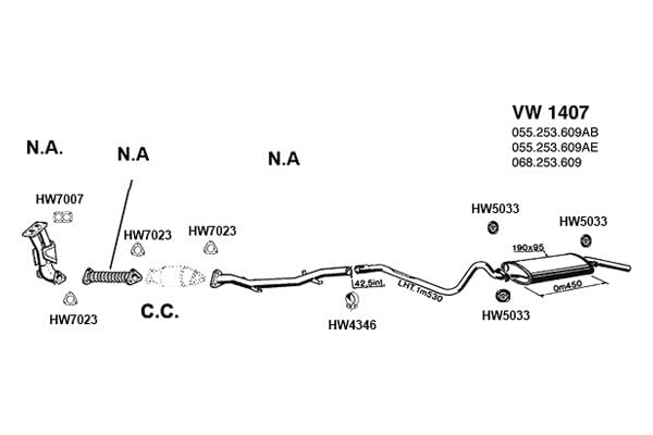 VW1407 Ansa - Rear Exhaust Muffler