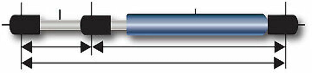 Whitecap G-8640SSC 316 Stainless Steel Gas Spring - 10.25" Comp x 17" Ext, 40 lbs.