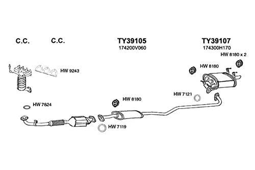 Rear Ansa TY39107 - Exhaust Muffler