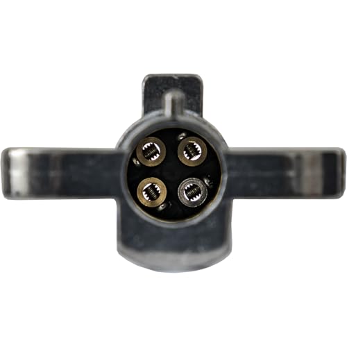 Buyers Products 4-Way Die-Cast Metal Trailer Connector, Zinc-Plated Connector for Electric, Bolt-On Mounting Style Trailer Side