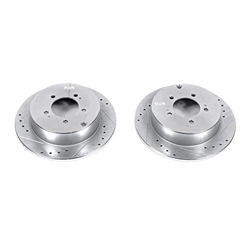 Power Stop Rear JBR1374XPR Drilled & Slotted Evolution Rotor Pair For Mitsubishi Lancer 2009-2015, Mitsubishi Outlander 2007-2013 [Model Specific]