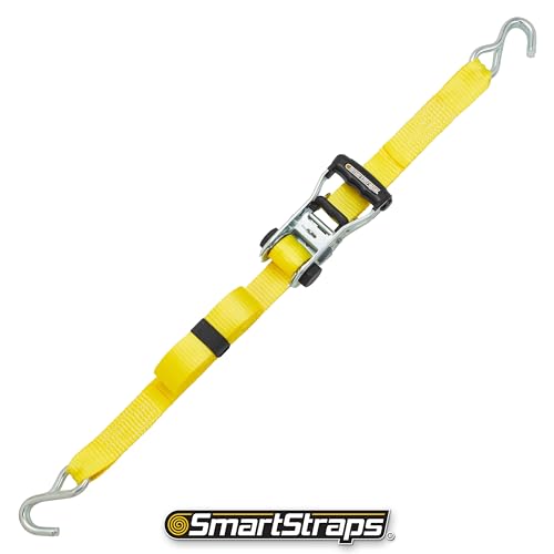 14’ SmartStraps Ratchet Straps, 2 Pack –5,000lbs Break Strength, 1,667lbs Safe Work Load –Commercial Tie Down Straps for Heavy Duty Cargo, Haul Equipment and Vehicles