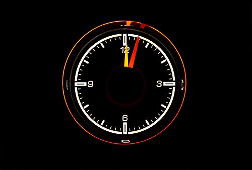Dakota Digital 2 1/16" HDX Style Clock, Black Face - Universal Compatible with Most Vehicles