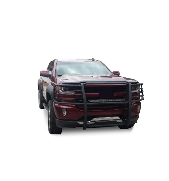 Bumper Guard Black Horse Grille brush Modular Black Compatible with 2014-2018 Chevrolet Silverado 1500-17GT27MA