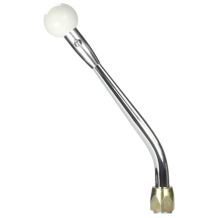 Fm Shifter Lokar Performance Products GM 4L60E Chrome 10" Single Bend Lever Muscle Car White Knob