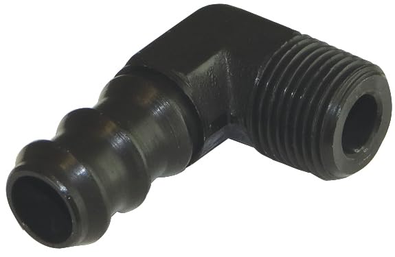 90 Degree Moroso Fitting, 3/8" NPT to 1/2" Hose, Black