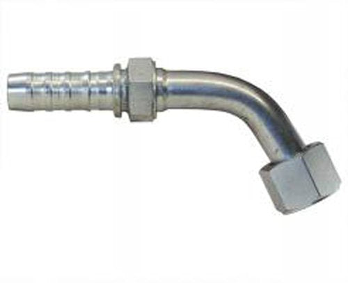 Gates GlobalSpiral 12GS-12FJX60-043 Couplings, Female JIC 37° Flare Swivel, Zinc Plated Carbon Steel, 5.59", 60° Bent Tube, 3/4" ID