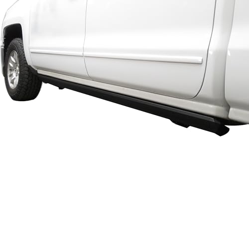 Black Horse Elite Power Board Retractable Black Compatible with 2014-2018 Silverado-Sierra 1500 Double Cab/2019-2021 Silverado and Sierra 2500-3500 Double Cab-PWBR1373