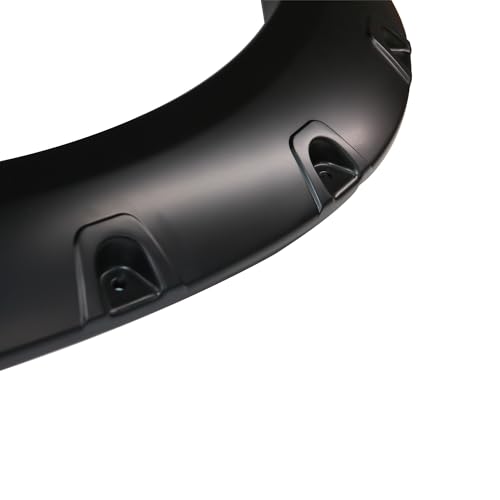 Fender Flares Black Riveted Style Black Compatible with 2010-2010 Dodge Ram 2500|2011-2018 Ram 2500|2010-2010 Dodge Ram 3500|2011-2018 Ram 3500-FPSRA09T Black Horse