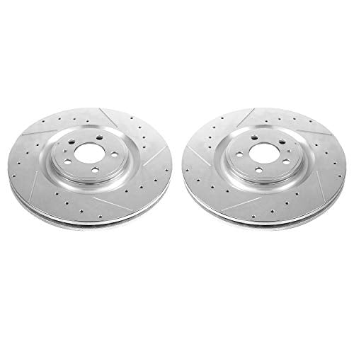 Power Stop AR85151XPR Evolution Front Drilled & Slotted Rotor Pair For Ford Mustang 2013-2014 [Model Specific]