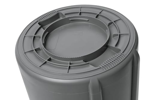 BRUTE Rubbermaid Commercial Products Heavy-Duty Round Trash/Garbage Can, 10-Gallon, Gray, Outdoor Waste Container for Landscapers/Construction/Restaurants/Office/Warehouse/Commercial Environments